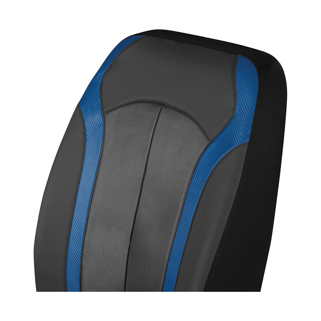 SCA Seat Cover Sports Black & Blue Leather Look, Adjustable Headrests, Airbag Compatible, Size 30A, , scanz_hi-res