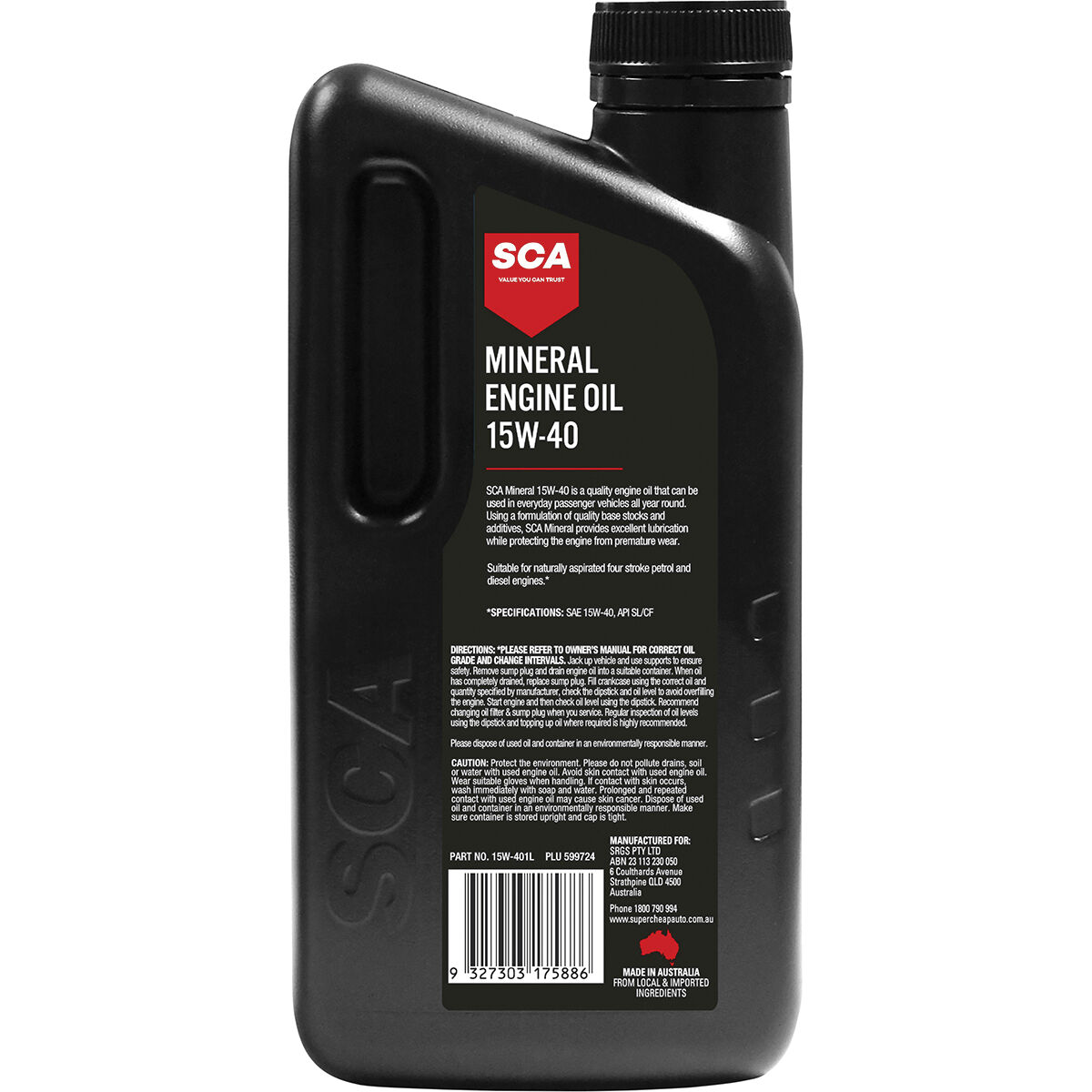 SCA Mineral Engine Oil 15W-40 1 Litre, , scanz_hi-res