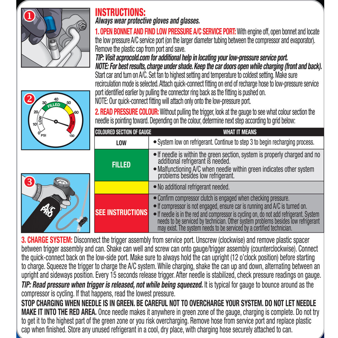 AC PRO Charge R1234YF Gas Refill & Hose 396g, , scanz_hi-res