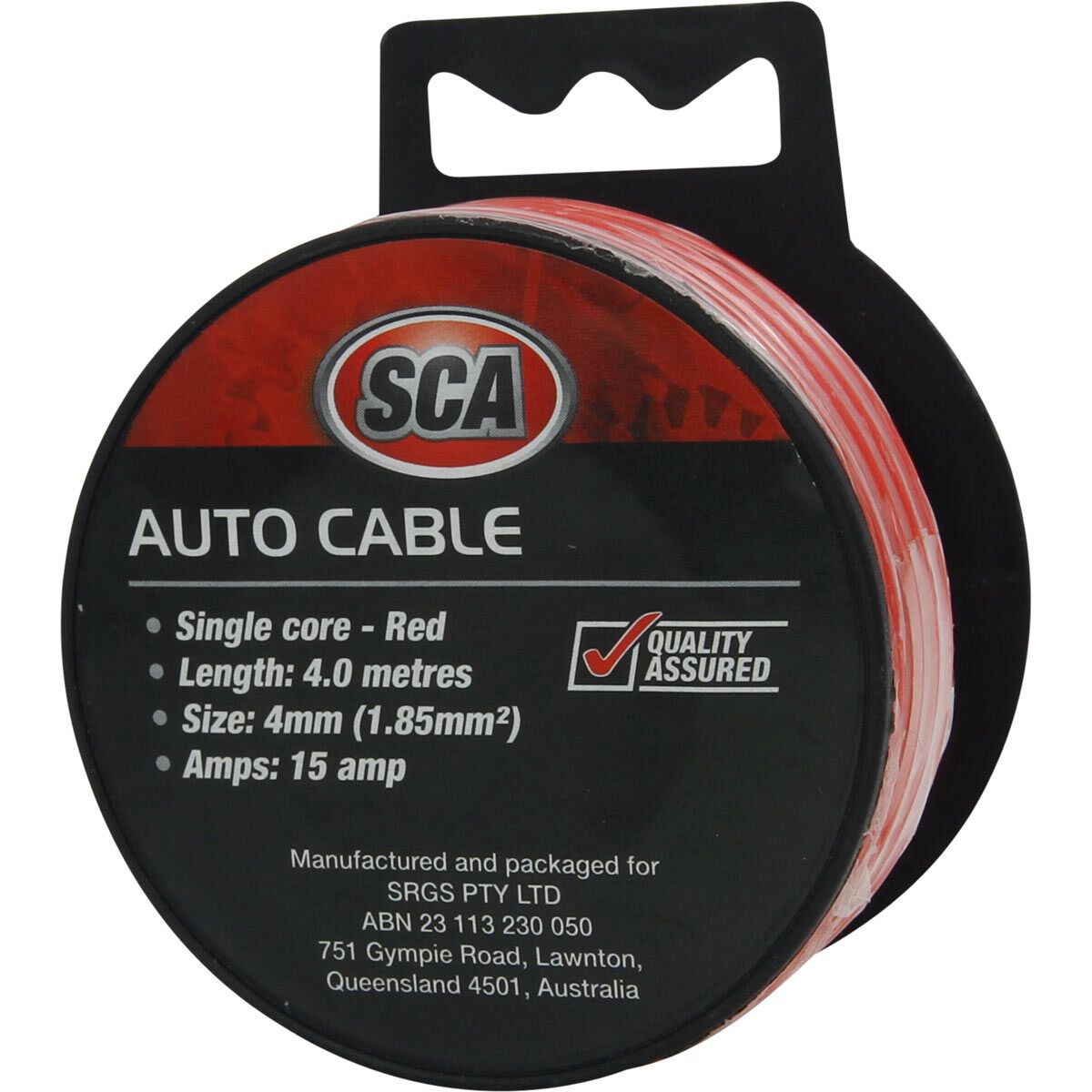 SCA Automotive Cable - Single Core, 15A 4mm x 4m, Red, , scanz_hi-res