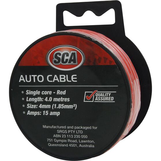 SCA Auto Cable - 15 AMP, 4mm, 4m, Red, , scanz_hi-res