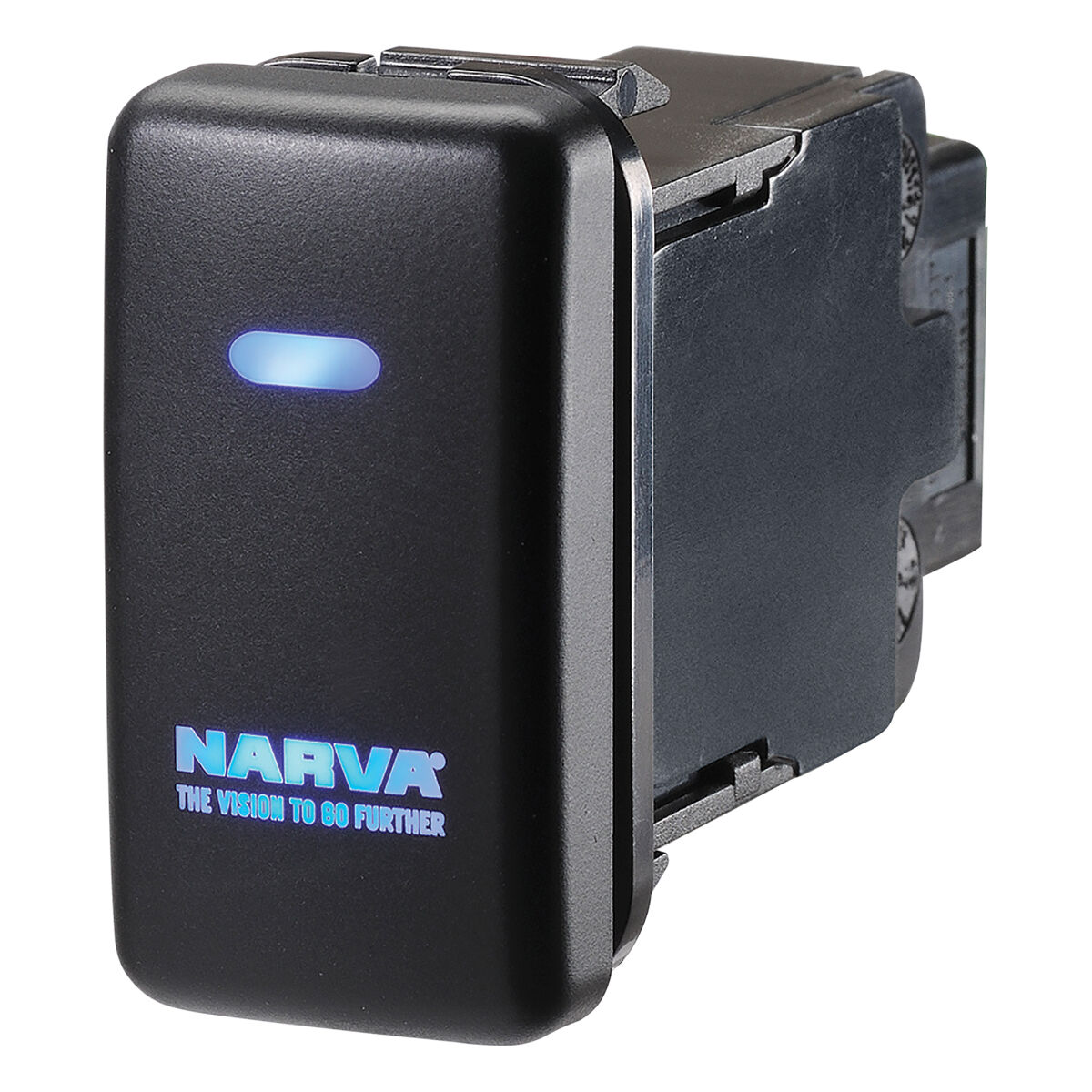 Narva OE Style Switch - Suits Toyota Landcruiser 79 Series, Landcruiser Prado 100-120 Series, Blank Push On/Off Blue LED, Toyota, 63312BL, , scanz_hi-res