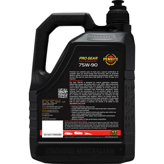 Penrite Pro Gear Oil - 75W-90 2.5 Litre, , scanz_hi-res