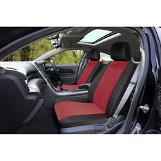 SCA Cord Seat Covers -Red/Black Adjustable Headrests Size 30 Front Pair Air Bag Compatible, , scanz_hi-res