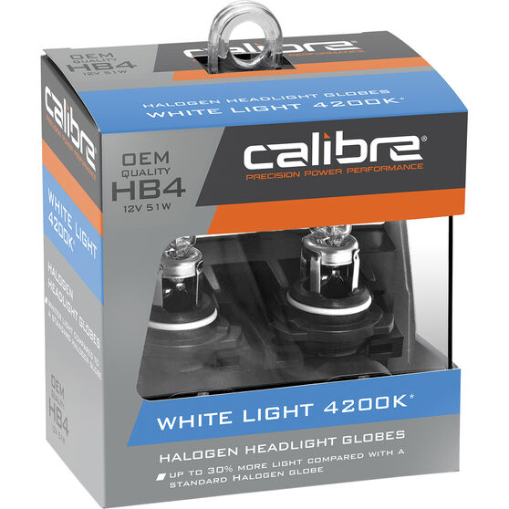 Calibre White Light 4200K Headlight Globes - HB4, 12V 51W, CA4200HB4, , scanz_hi-res