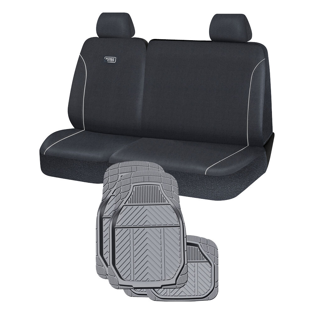 Ridge Ryder Canvas Seat Cover and Rubber Floor Mat Ute Set&nbsp;, , scanz_hi-res