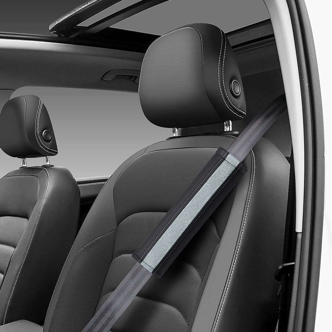 SCA Steering Wheel Cover & Seat Belt Buddie Blue Shimmer Leather Look, , scanz_hi-res