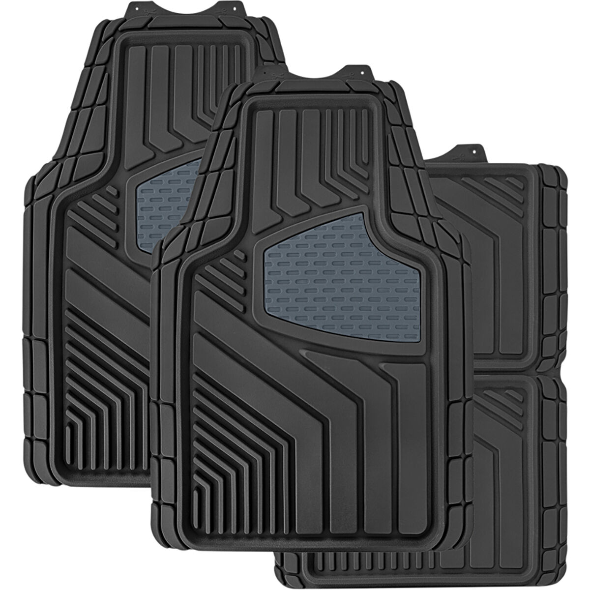 SCA Two Tone Car Floor Mats Black Grey Set of 4 Supercheap