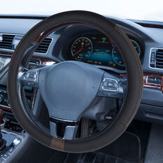 Ridge Ryder Steering Wheel Cover Oxford Black/Khaki 380mm Diameter, , scanz_hi-res