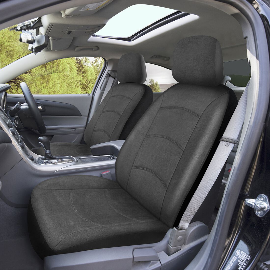 SCA Suede & Velour Seat Covers Black, Adjustable Headrests, Airbag Compatible, Size 30A, , scanz_hi-res