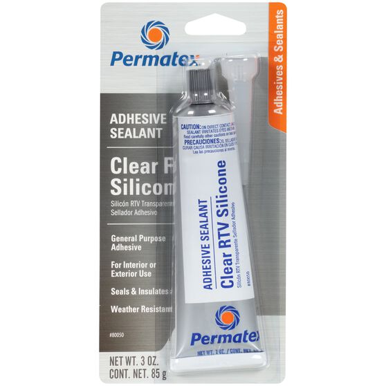 Permatex RTV Silicone Adhesive Sealant - Clear, 85g, , scanz_hi-res
