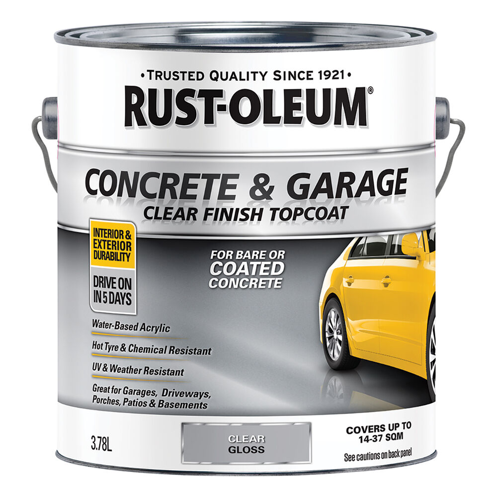 Rustoleum Garage Floor Paint, Topcoat Clear 3.78 Litre Supercheap