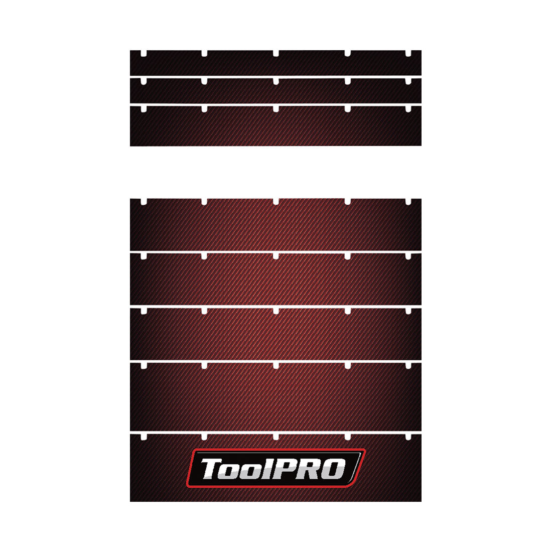ToolPRO Tool Cabinet Magnetic Fascia Set - Red Carbon Fibre, Suits 26" Chest & 27" Cabinet, , scanz_hi-res