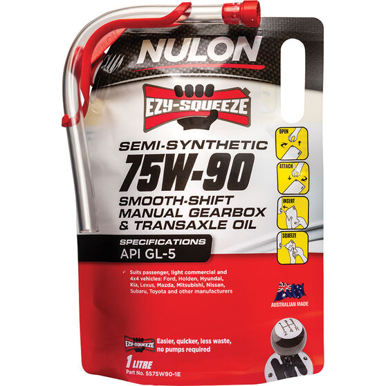 NULON EZY-SQUEEZE Smooth Shift Manual Gearbox & Transaxle Oil - 75W-90, 1 Litre, , scanz_hi-res