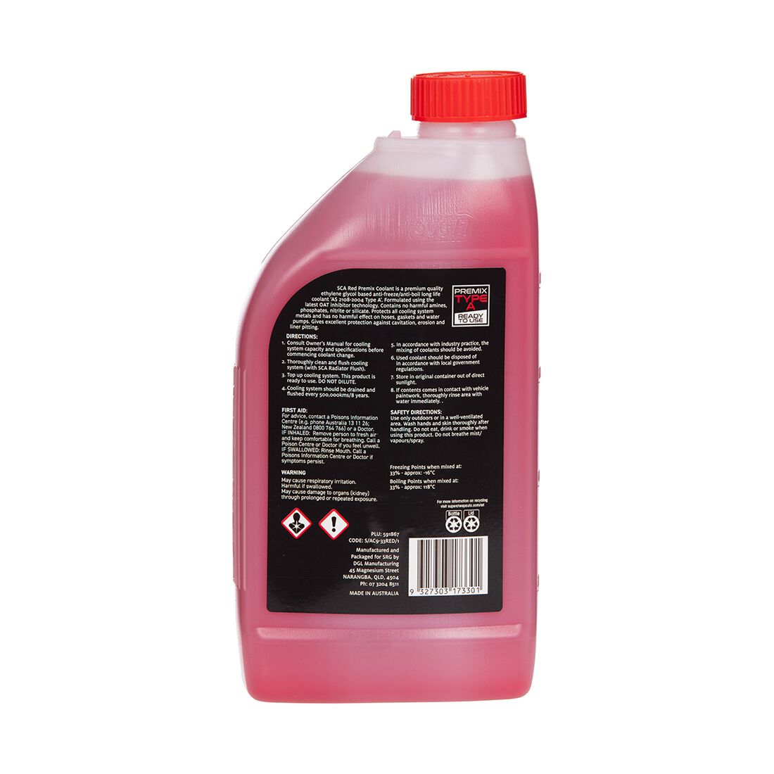 SCA Red Long Life Coolant Premix - 1 Litre, , scanz_hi-res