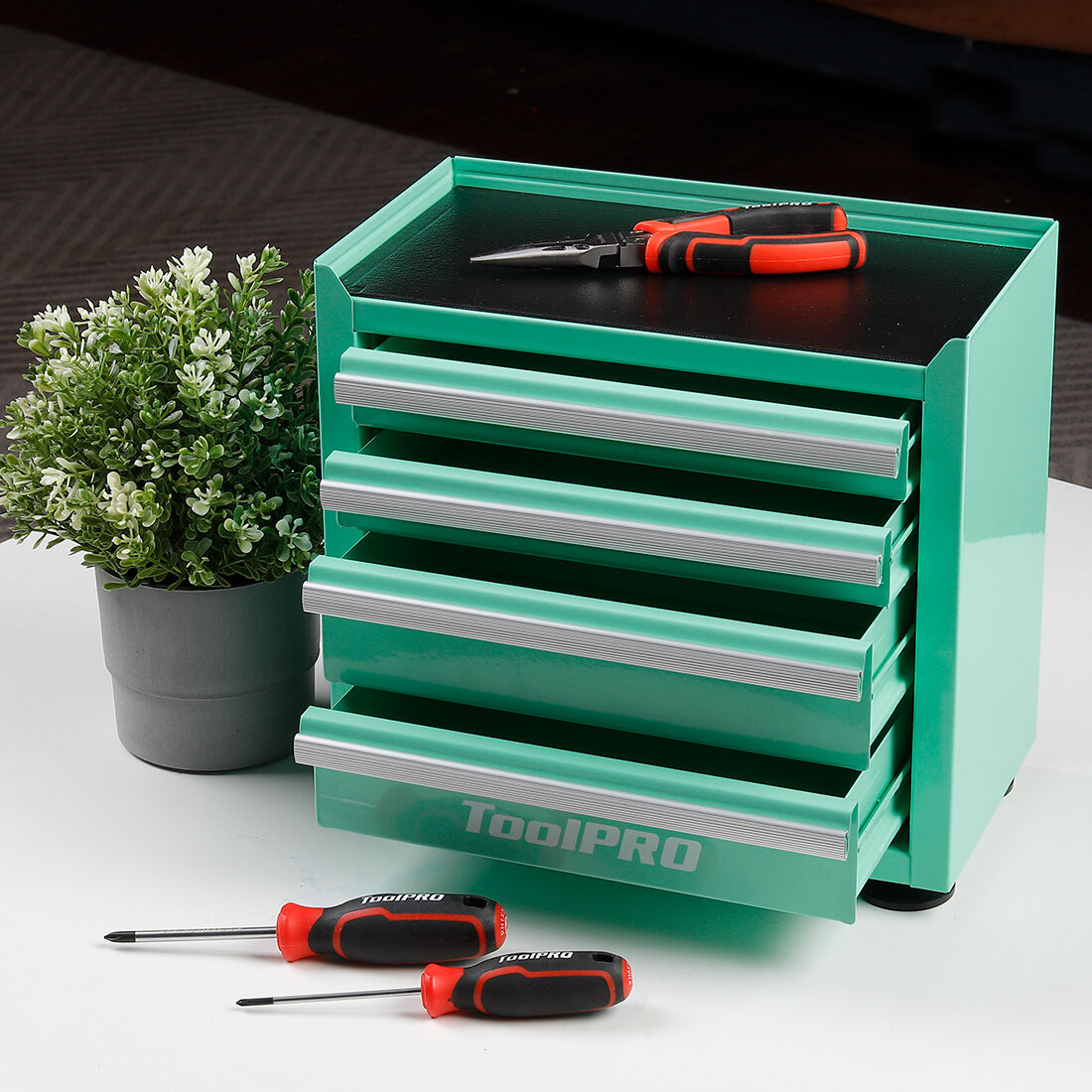 ToolPRO Mini Tool Cabinet 4 Drawer Aqua, , scanz_hi-res