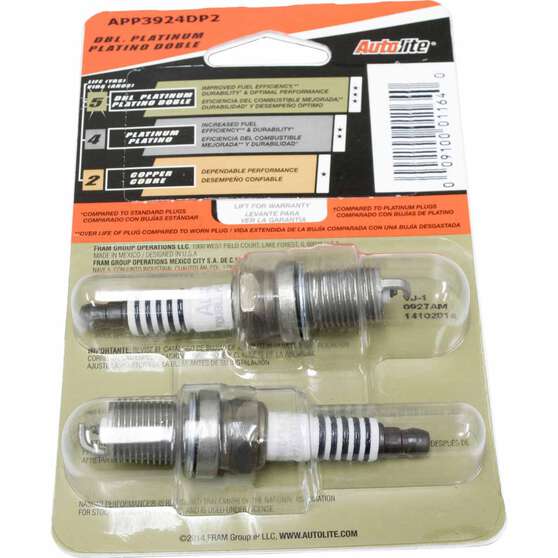 Autolite Double Platinum Spark Plug APP3924DP2 2 Pack, , scanz_hi-res