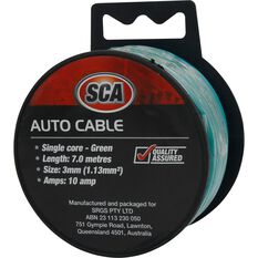 SCA Automotive Cable - Single Core, 10 Amp 3mm x 7m, Green, , scanz_hi-res