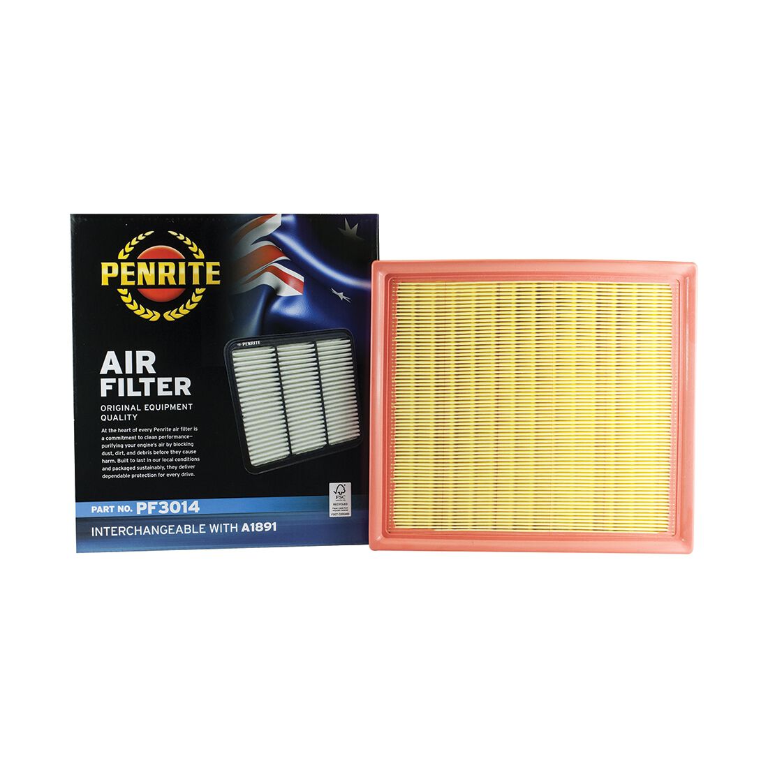 Penrite Air Filter PF3014 (Interchangeable with A1891), , scanz_hi-res