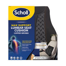 Scholl Copper Infused Memory Foam Black/Orange Lumbar Cushion, , scanz_hi-res