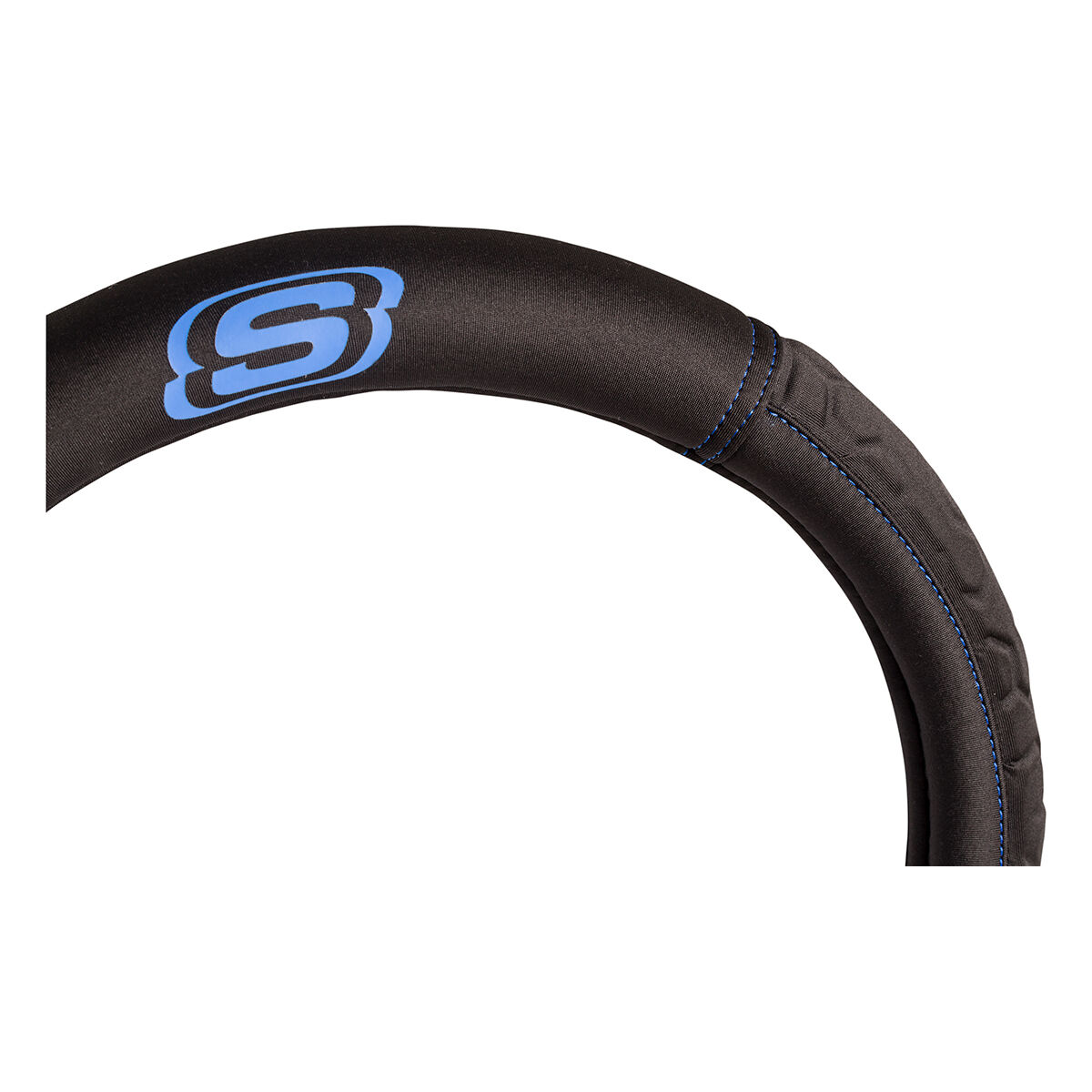 Skechers Gel Memory Foam Steering Wheel Cover Black/Blue 380mm, , scanz_hi-res
