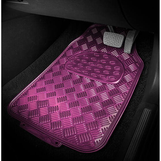 sca checkerplate car floor mats pvc pink set of 4 supercheap auto new zealand