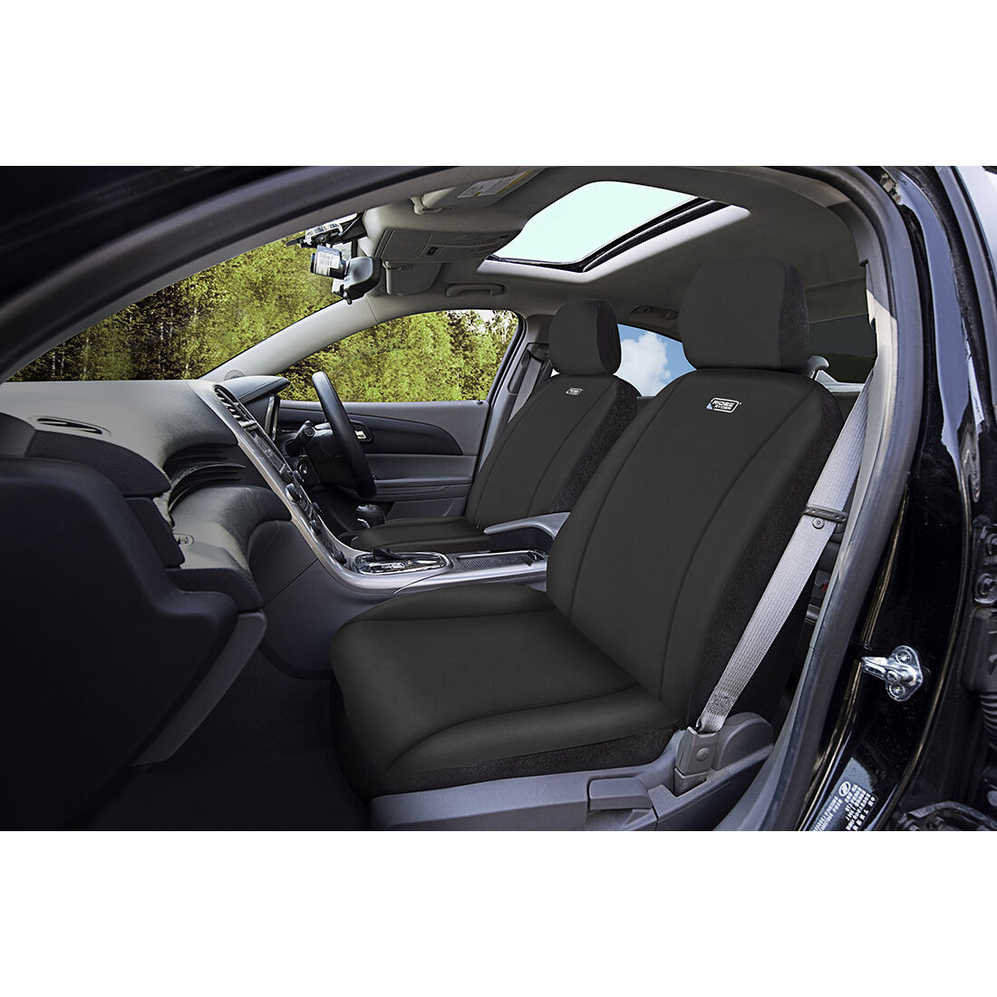 Ridge Ryder Neoprene Seat Covers Black Adjustable Headrests Airbag Compatible 30SAB, , scanz_hi-res