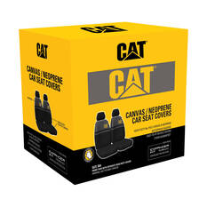 CAT Poly Canvas & Neoprene Seat Covers Black/Grey Adjustable Headrests Airbag Compatible, , scanz_hi-res