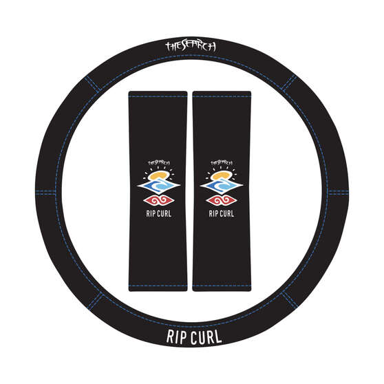 Rip Curl The Search Neoprene Steering Wheel Cover & Seat Belt Buddie Set Black, , scanz_hi-res