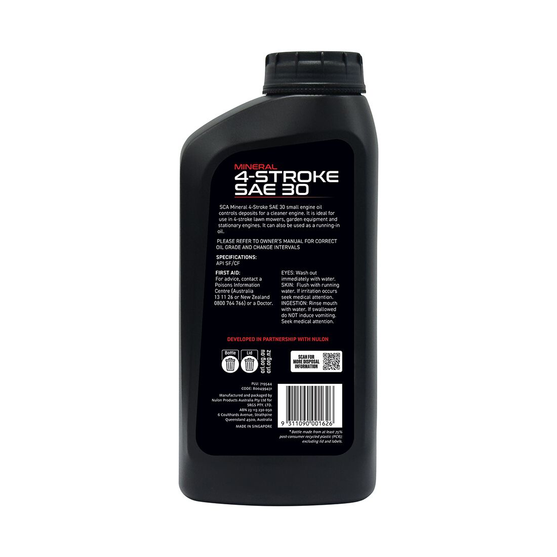 SCA Mineral Small Engine Oil 4 Stroke 1 Litre, , scanz_hi-res