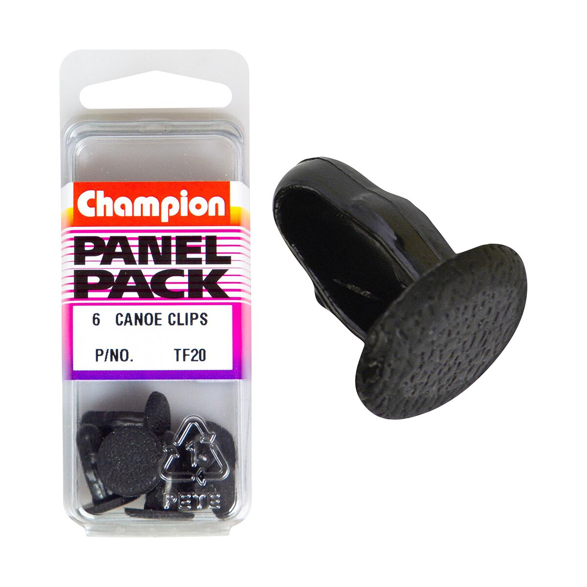 Champion Panel Pack Canoe Clips Black TF20, 8.2 - 8.4mmx16mm, , scanz_hi-res