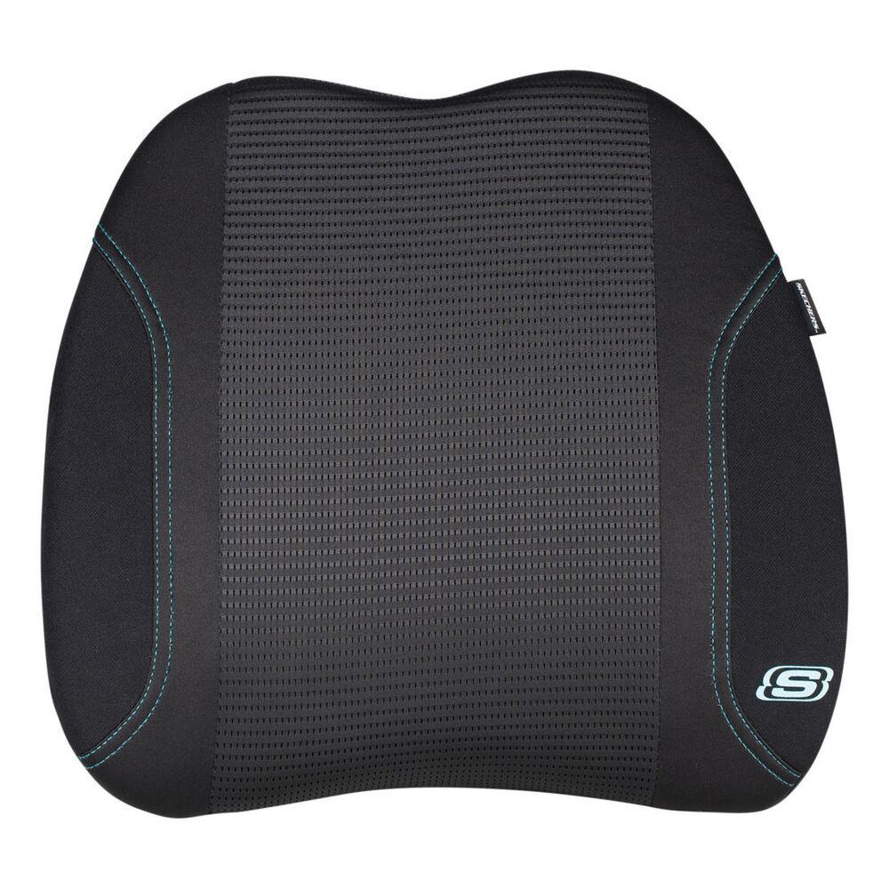 Skechers Air Cooled Memory Foam Lumbar Cushion Black/Aqua Supercheap