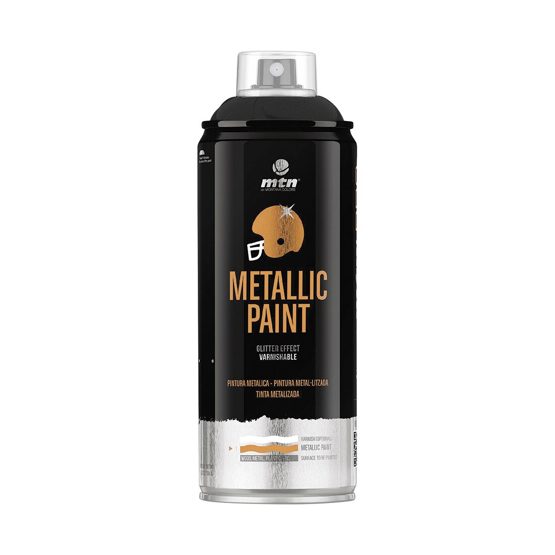 MTN Pro Metallic Black Spray Paint 400mL, , scanz_hi-res