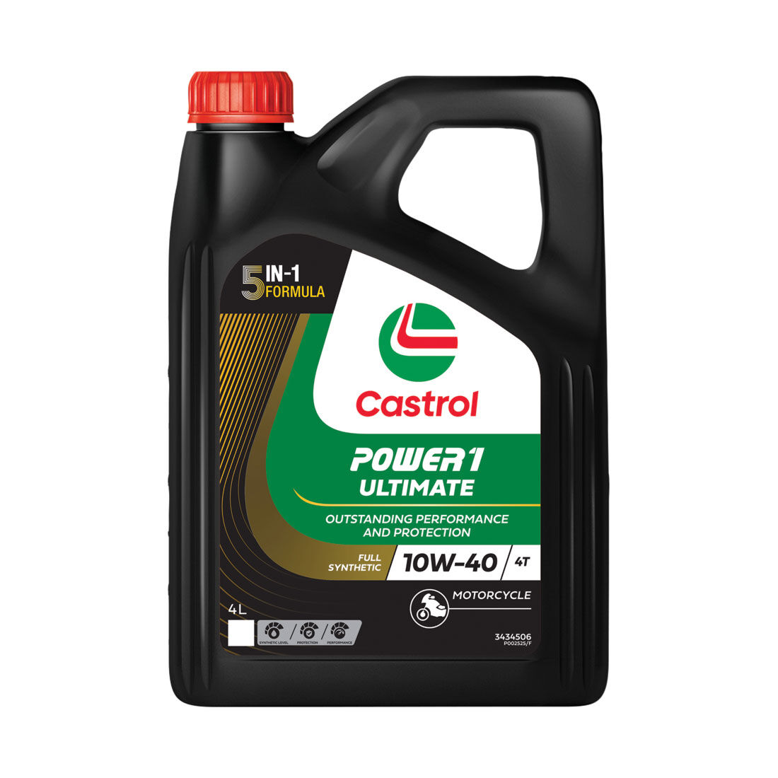 Castrol POWER 1 ULTIMATE 4T Motorcycle Oil 10W-40 4 Litre, , scanz_hi-res