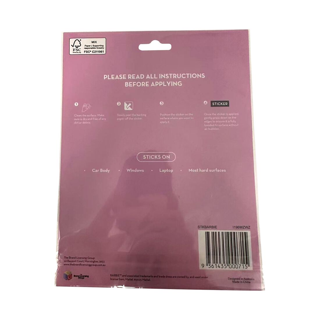 Sticker Sheet Barbie, , scanz_hi-res