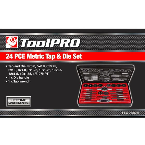 ToolPRO Tap and Die Set Metric 24 Piece, , scanz_hi-res