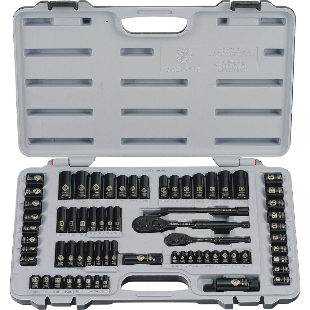 Stanley Socket Set 1 / 4 inch and 3 / 8 inch Drive, Metric / Imperial
