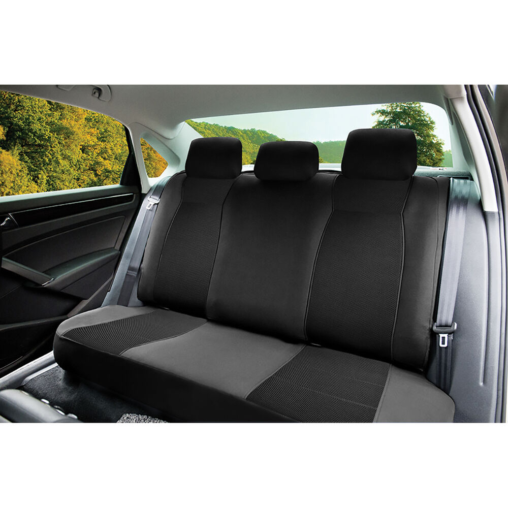 SCA Jacquard Seat Covers Black Adjustable Headrests Rear Seat