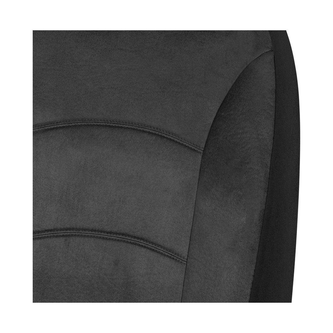 SCA Suede Velour Seat Covers Black Adjustable Headrests Rear Bench 06H, , scanz_hi-res