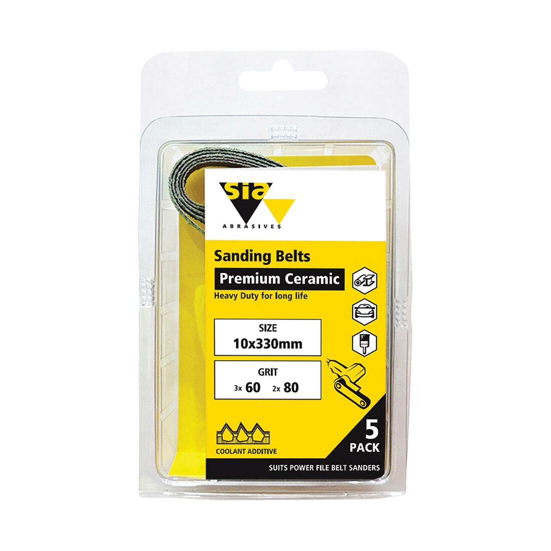 SIA Abrasives Abrasive Belt 10X330mm, 2511 Series, Mixed Grit, 5 Pack, , scanz_hi-res