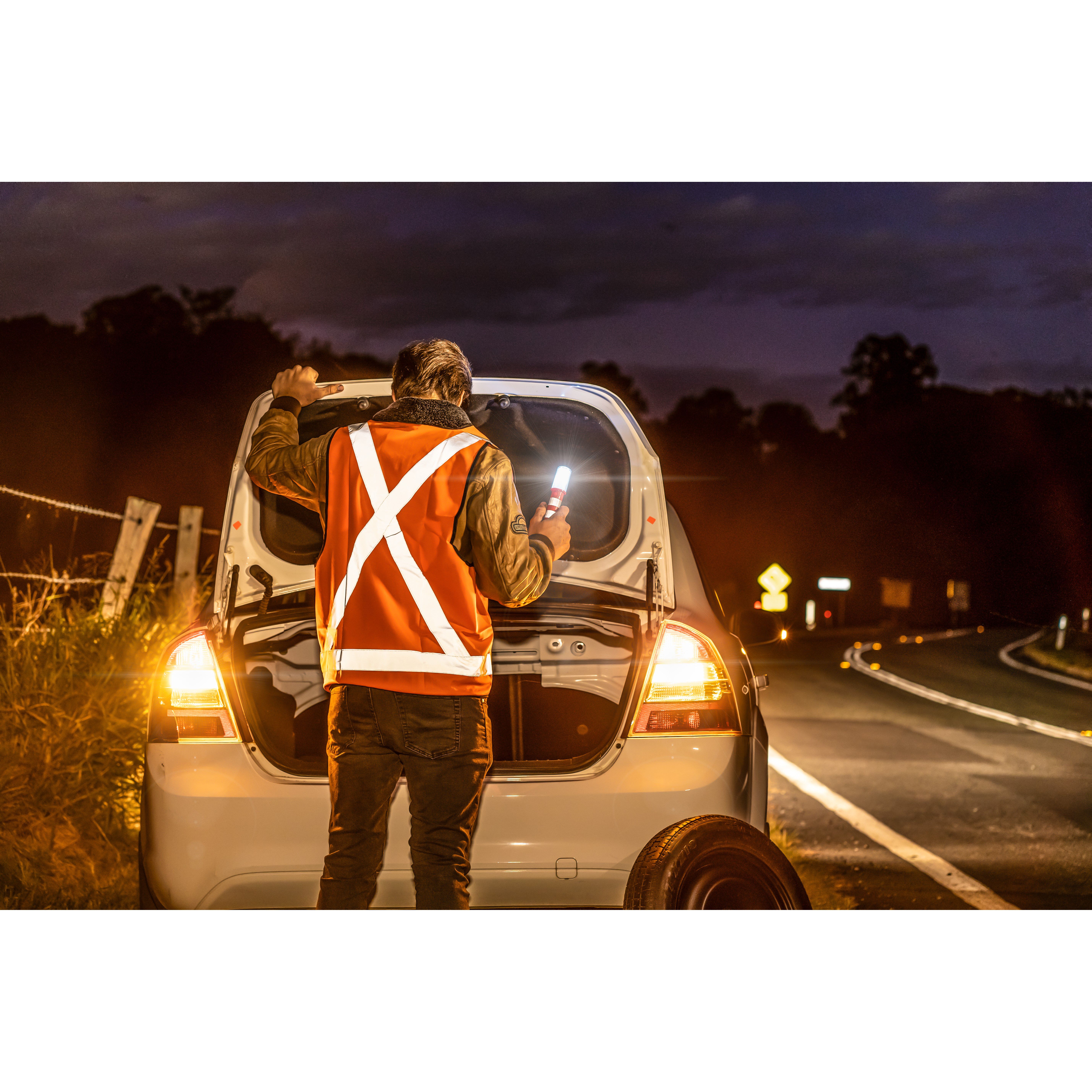 Trafalgar Hi-Vis Day Night Safety Vest Orange Large, , scanz_hi-res