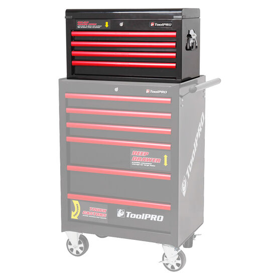 Toolpro Tool Cabinet 4 Drawer Top Chest Black 26 Inch