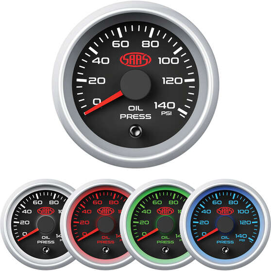 SAAS Oil Pressure Gauge Black 52mm, , scanz_hi-res