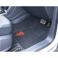 SCA Dragon Carpet Car Floor Mats - Set of 4, Black/Red, , scanz_hi-res