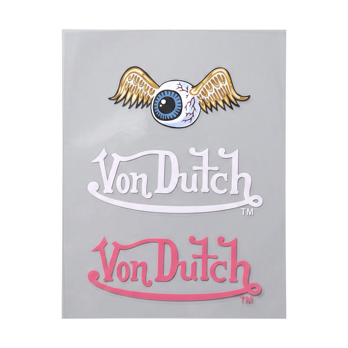 Von Dutch 3 Pack Vinyl Eye Decals - Pink/White, , scanz_hi-res