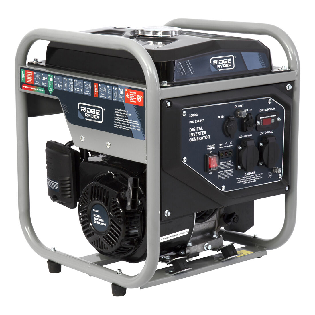 Ridge Ryder 3600W Inverter Generator Open Frame, , scanz_hi-res