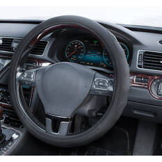 SCA Steering Wheel Cover - PU Racing, Black, 380mm diameter, , scanz_hi-res