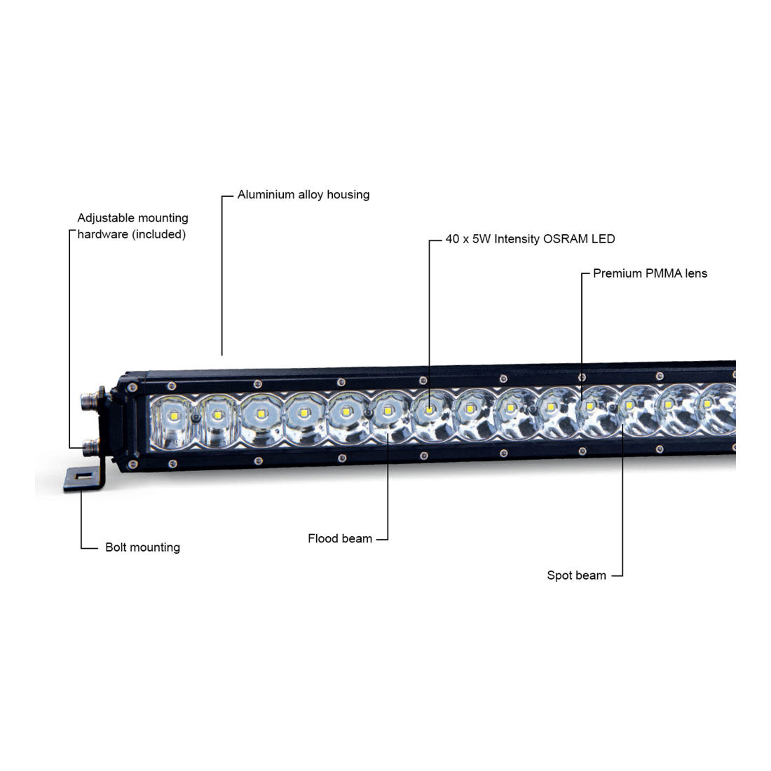 Ridge Ryder LED Driving Light Bar w/ harness - 41" 168W, , scanz_hi-res
