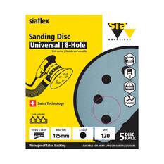 SIA Abrasives 125mm Wet & Dry Sanding Disc, 1948 Series, 8 Hole, 120 Grit, 5 Pack, , scanz_hi-res