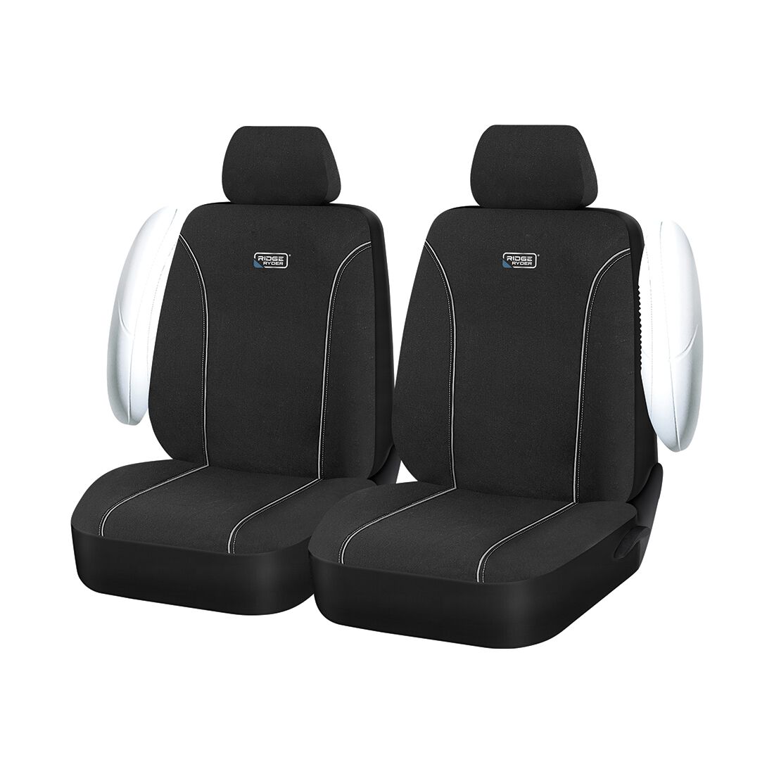 Ridge Ryder Canvas Seat Covers Black/Grey 30SAB, , scanz_hi-res